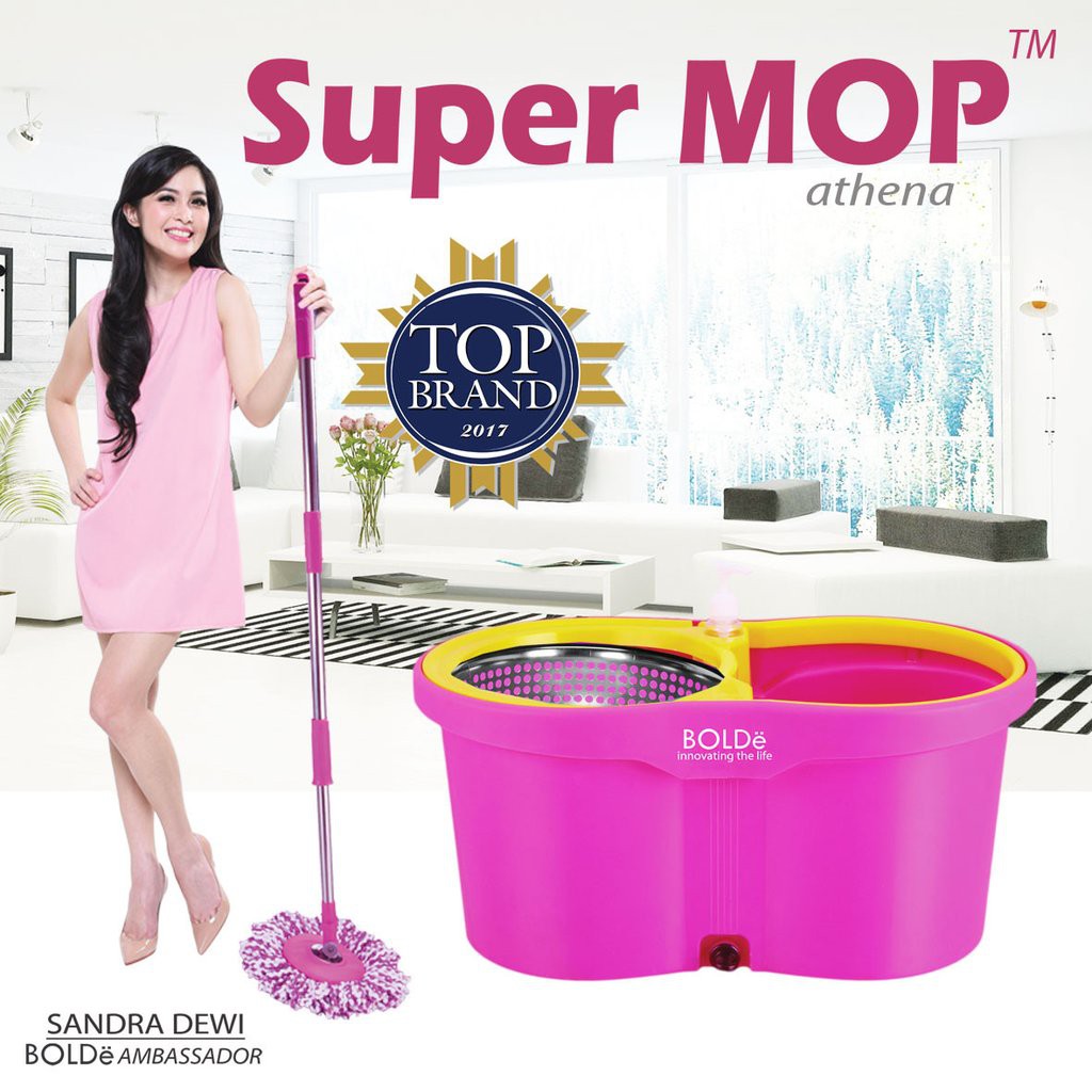 Alat Pel Lantai Super Mop Athena Bolde Original Wonder Magic Mop Putar