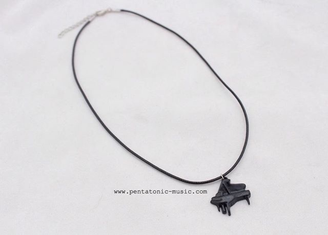 Black Cord Necklace - Black Piano | Kalung Musik Unik
