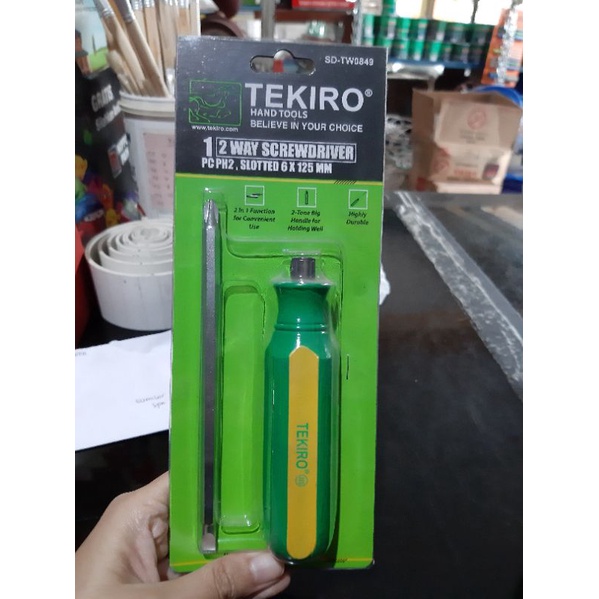 Obeng Bulak Balik plus minus 6 x 125 mm TEKIRO
