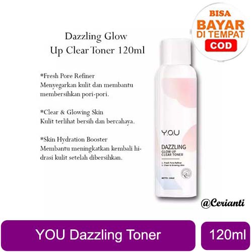 YOU Dazzling Glow up Clear Toner [ Menyegarkan dan Menghidrasi Kulit]