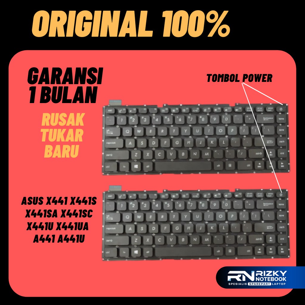 Keyboad asus x441m x441u x441n x441 x441s x441b x441ma x441na laptop original (cocok semua x441)