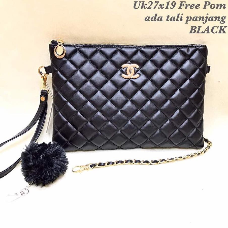 QV2K CLUTCH  + POM TAS SELEMPANG WANITA Clutch 888 pesta batam import CLASSIC slingbag channel ☻S9