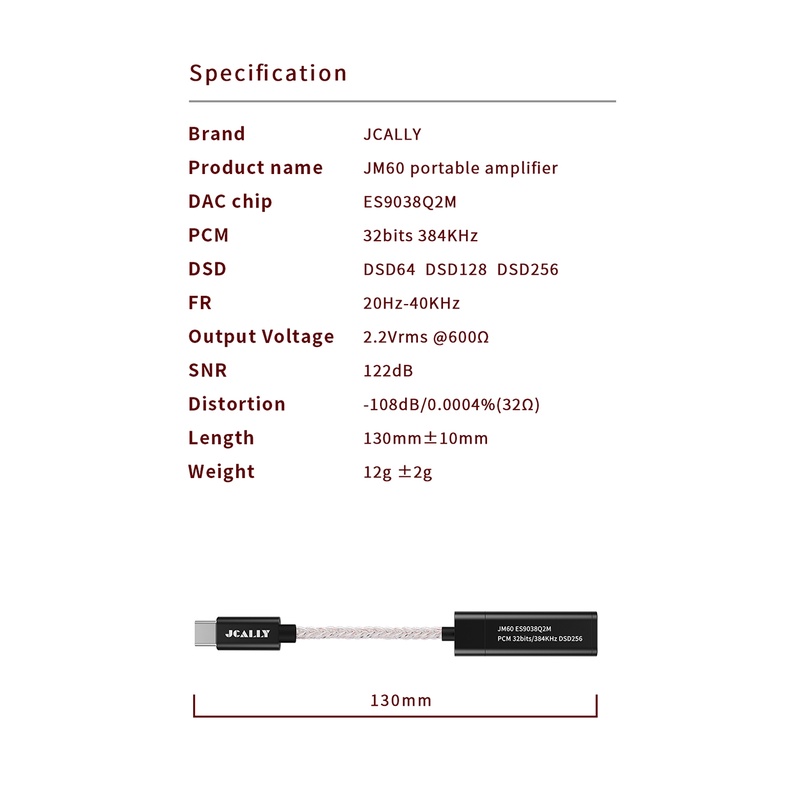 Jcally JM60 JM60L adapter Decode audio digital USB Tipe C Ke 3.5mm DAC ES9038Q2M Untuk Android iOS 8PIN