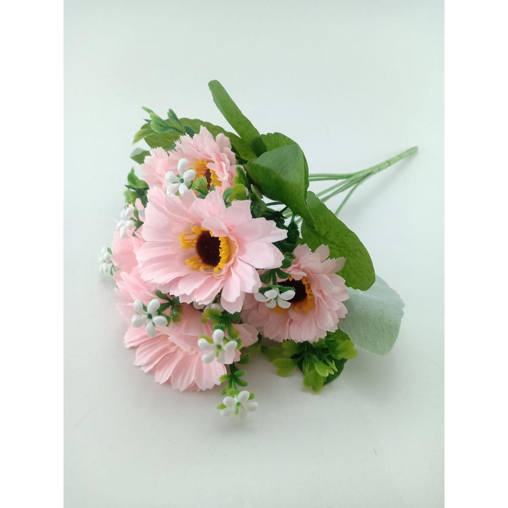 COD BUNGA TANGKAI MATAHARI BUNGA TANGKAI PLASTIK BUNGA ARTIFISIAL BUNGA PAJANGAN BUNGA HIAS BT9054-BABYPINK
