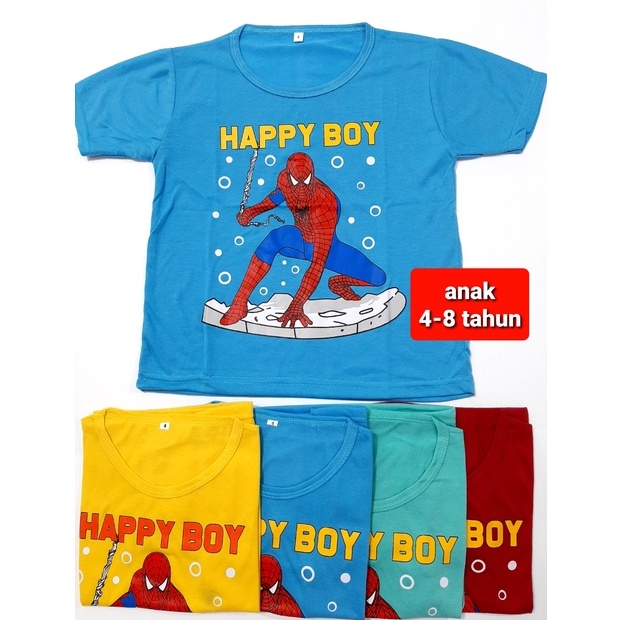 Kaos Anak laki laki 4 - 8 tahun oblong pakaian atasan baju cowok murah laba grosir