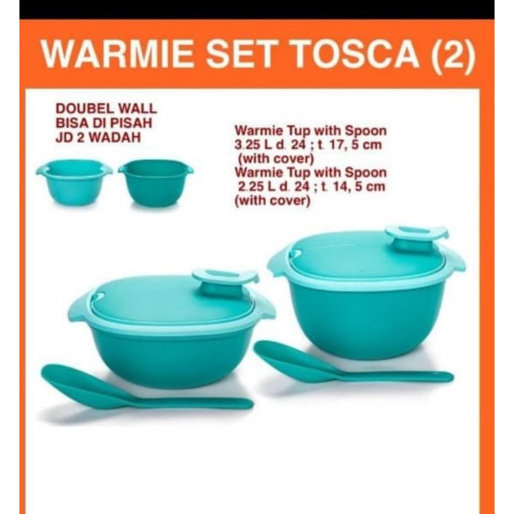 PROMO Tupperware  Warmie Tup Set Blue 2pcs wadah sayur