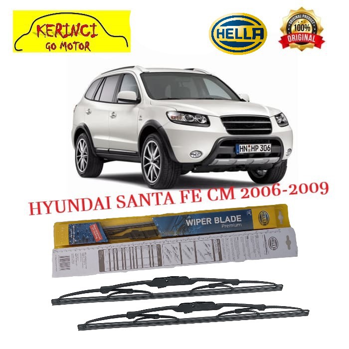 WIPER HYUNDAI SANTA FE CM 2006-2009 HELLA PREMIUM 24&quot; &amp; 18&quot; SEPASANG