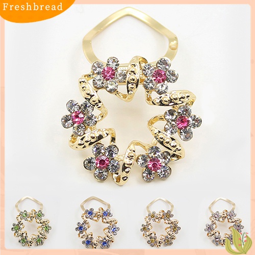 [ TERLARIS]Lady Girl Luxury Elegant Rhinestone Flower Garland Scarf Clip Brooch Pin Jewelry