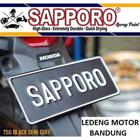 Sapporo 755 Black Semi Doff Cat Semprot Saporo Paint Hitam Dof Dop