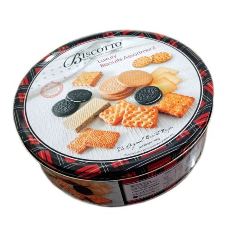 Biscotto biscuit Luxury Assortment 400gr-Biskuit kaleng lebaran lux