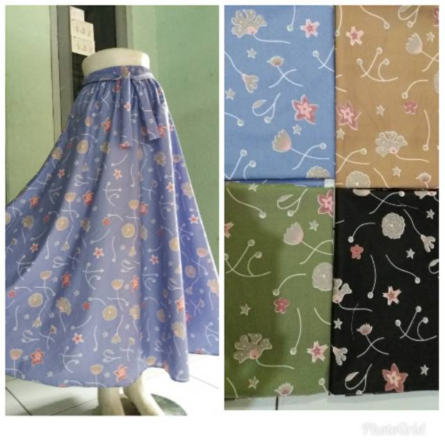 Rok Payung motif bunga bintang