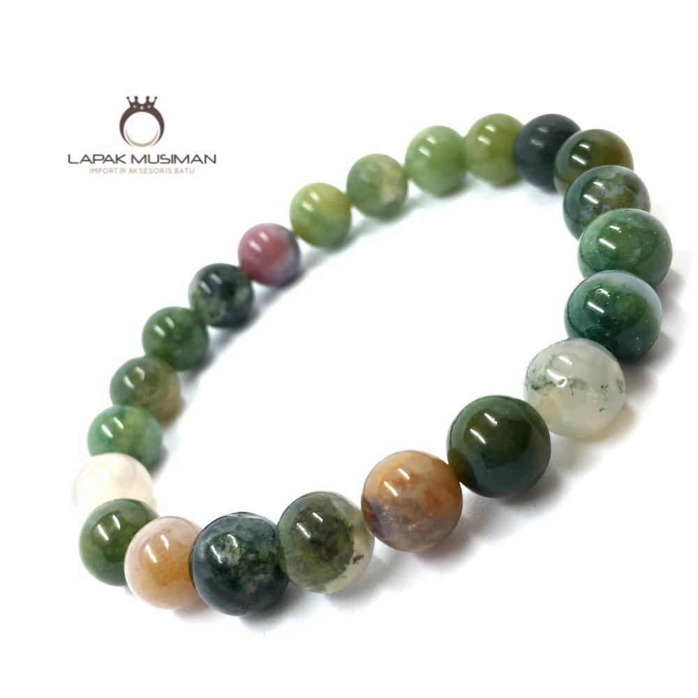[Bayar di Tempat] GELANG BATU LUMUT SULIKI ASLI NATURAL