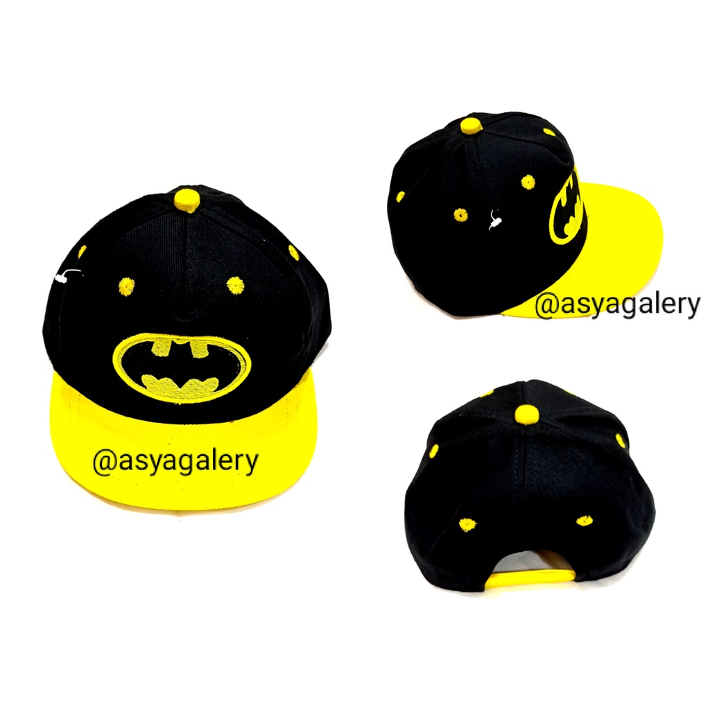 TOPI ANAK SNAPBACK KARAKTER BORDIR BATMAN /TOPI SPIDERMAN/TOPI TRANSFORMER/ TOPI TOPI FREE FIRE-BATMAN