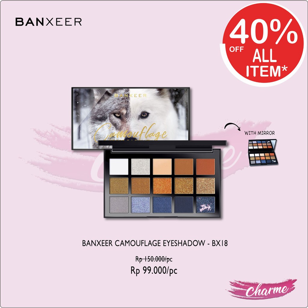 (READY &amp; ORI) Banxeer 15 Color Shimmer Matte Pigmented Camouflage Wolf Eyeshadow Pallete BX18 BX 18