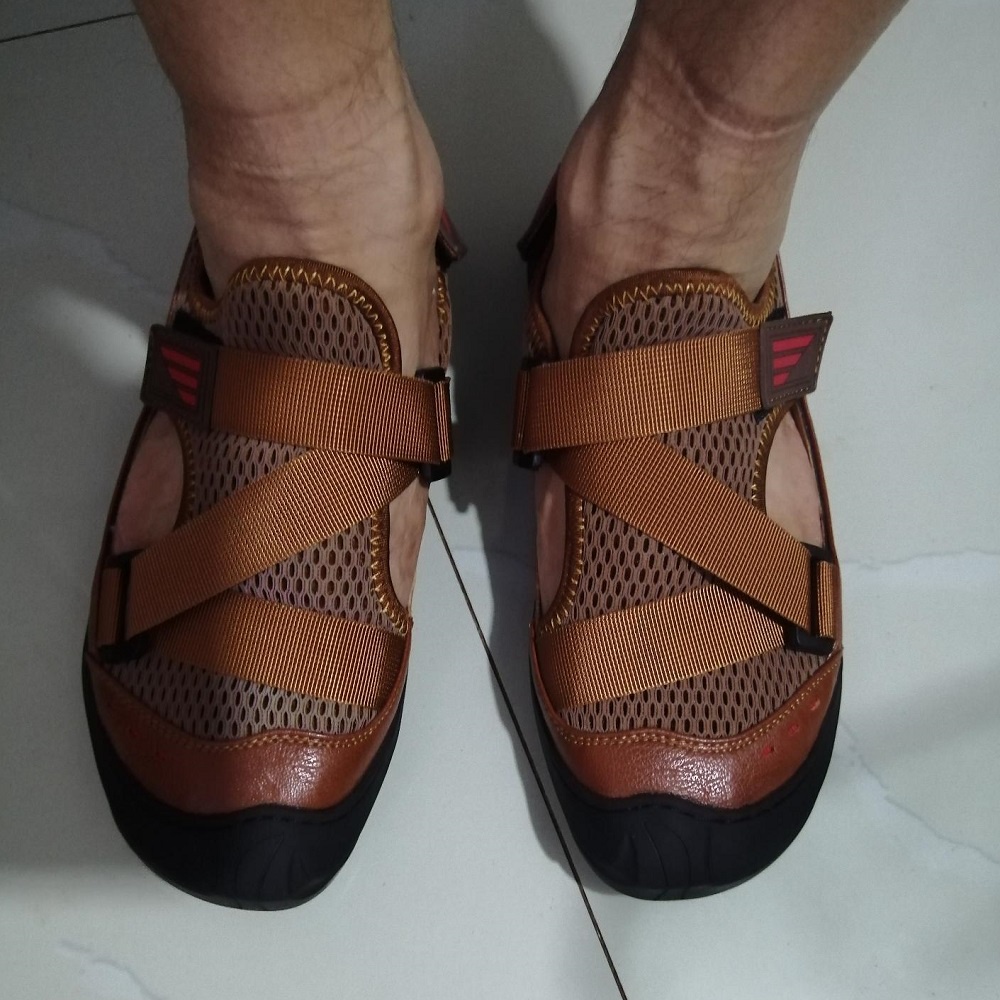 Sandal Gunung Sendal Pria Hiking Mendaki Kulit Asli Cowok Dewasa Outdoor Handmade Olahraga 027