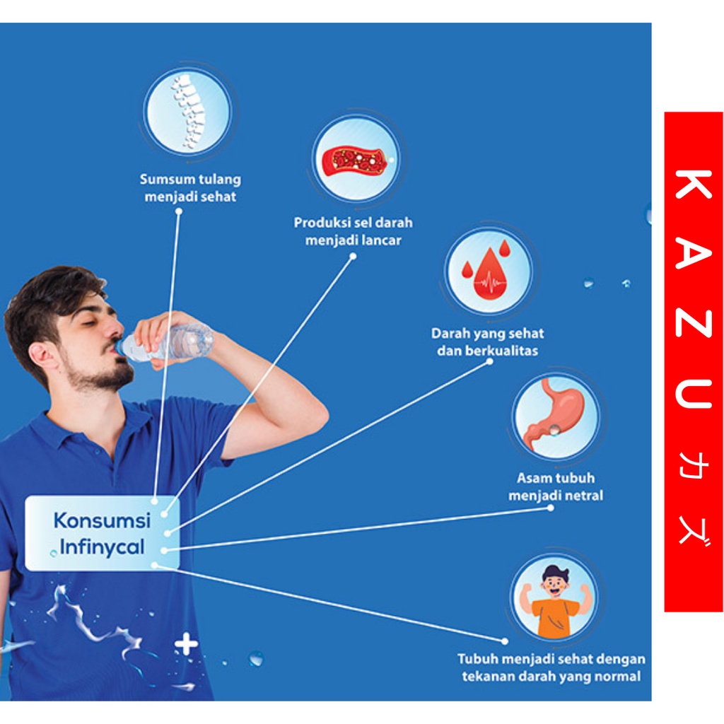KAZU KLL102 Infinycal Calcium Ion Alkali Water Kalsium Supplemen Nutrisi Tulang Anti Osteoporosis Vitamin Ibu Hamil Anak Orang Tua