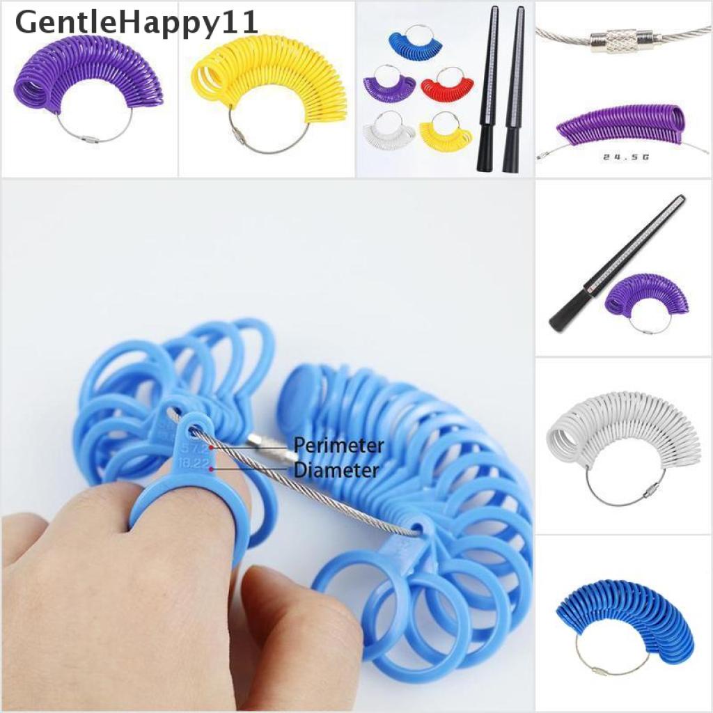 Gentlehappy Pencari Ukuran Cincin Plastik Mandrel Stick Finger Gauge Kit DIY Membuat Perhiasan Cincin