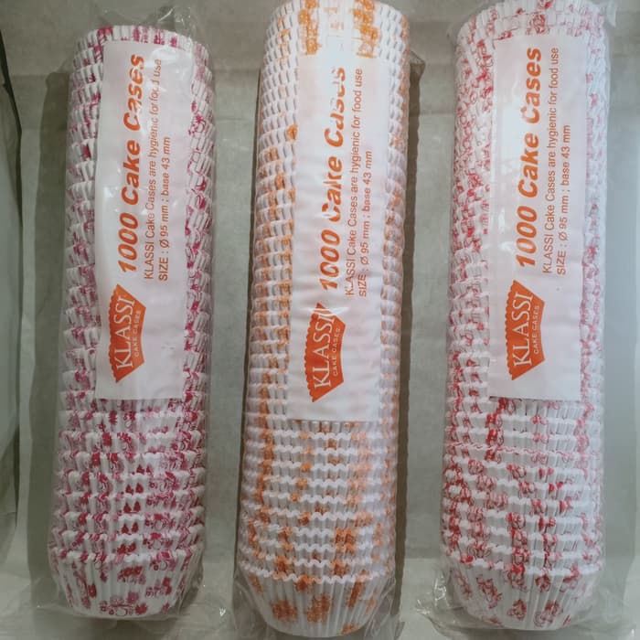 Kertas KLASSI CAKE CASES - Cup Bolu Bukus - Paper Baking - Cup Kue - Cake Cases 95MM
