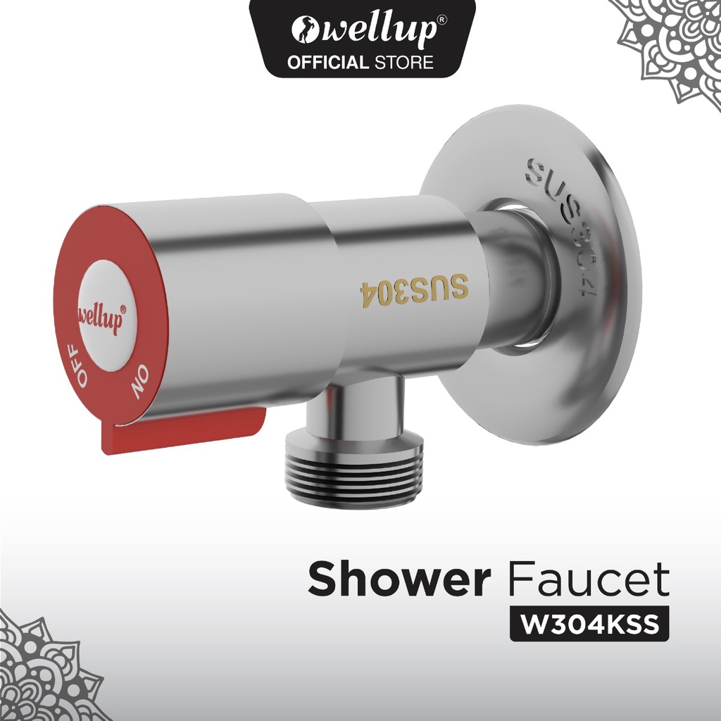 Jual Wellup Keran Stop Kran Air Shower Toilet Stainless Steel Sus Faucet W Kss Shopee Indonesia