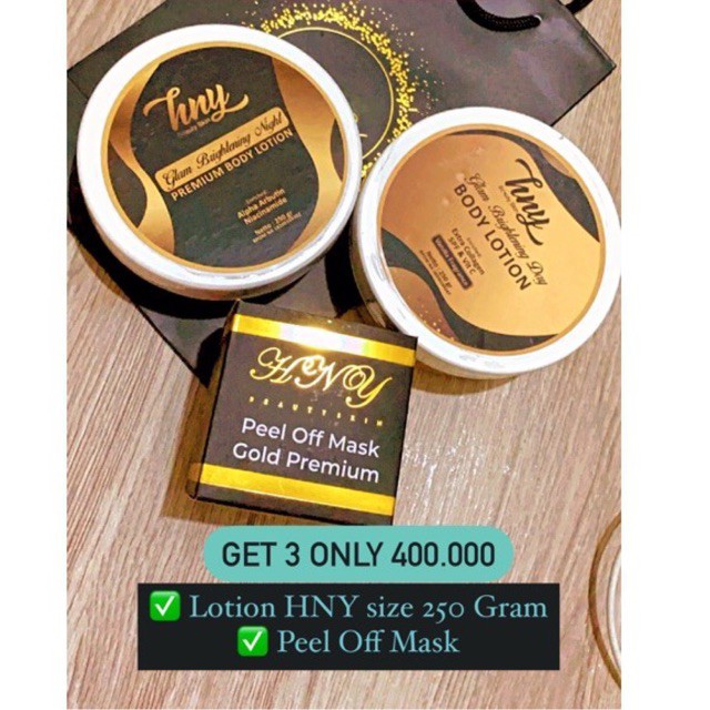 HNY BODY LOTION 250gr + Peel Off mask