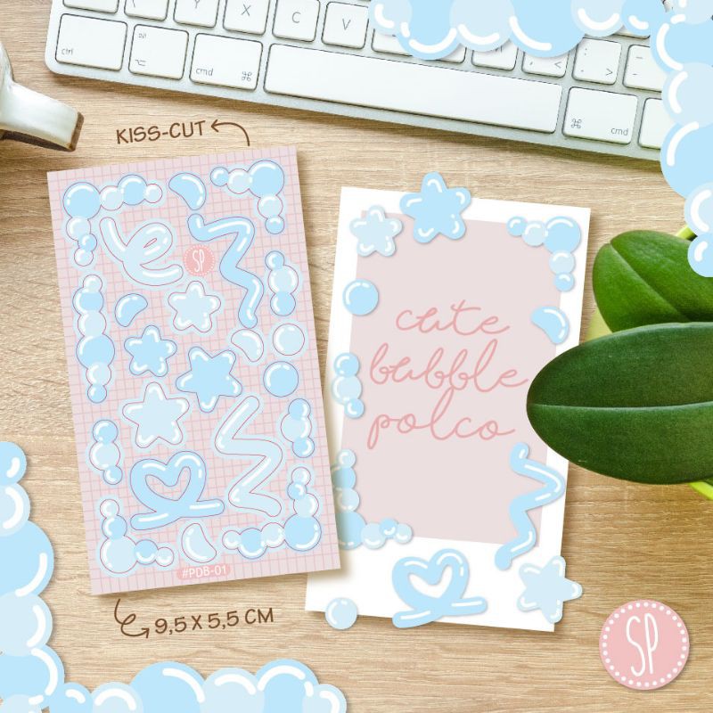 

[Sticker Party] Stiker Polco Bubble Balon Busa Lucu Sticker Border DIY Kpop PDB