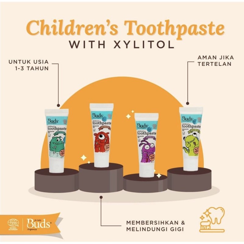 Buds Organics Toothpaste xylitol - Pasta gigi Bayi