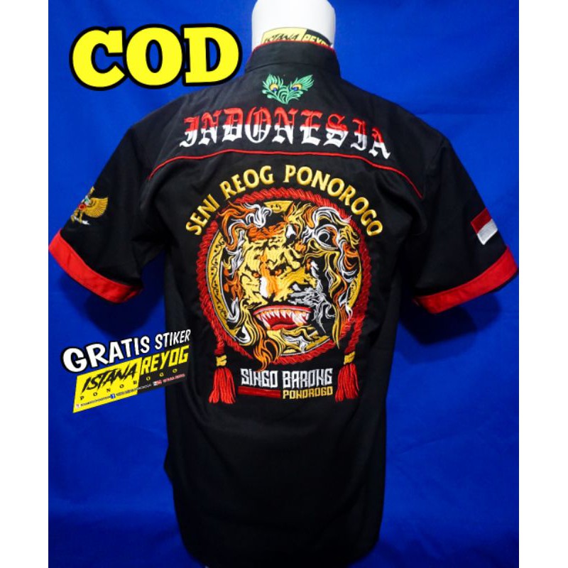 BAJU REOG / HEM/KEMEJA BORDIR REOG PONOROGO BARONG / BAJU REOG / KAOS BUDAYA / PENADON BORDIR / JARANAN