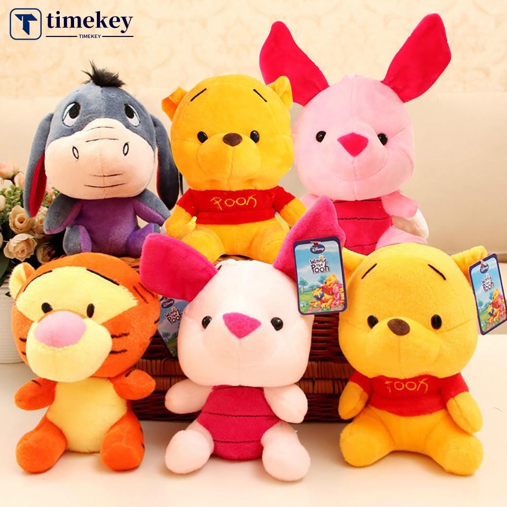 Timekey Mainan Boneka Winnie the Pooh Mini 12cm Bahan Plush Untuk Anak Perempuan E6K6