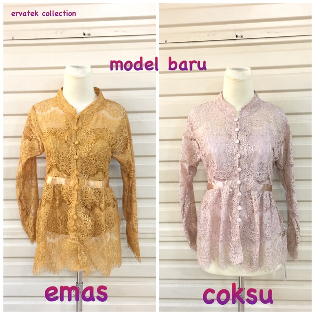 Kebaya Brukat KKB05 Tangan Panjang | Kebaya Kartini Modern Atasan Brokat Wanita Kerah Shanghai-5