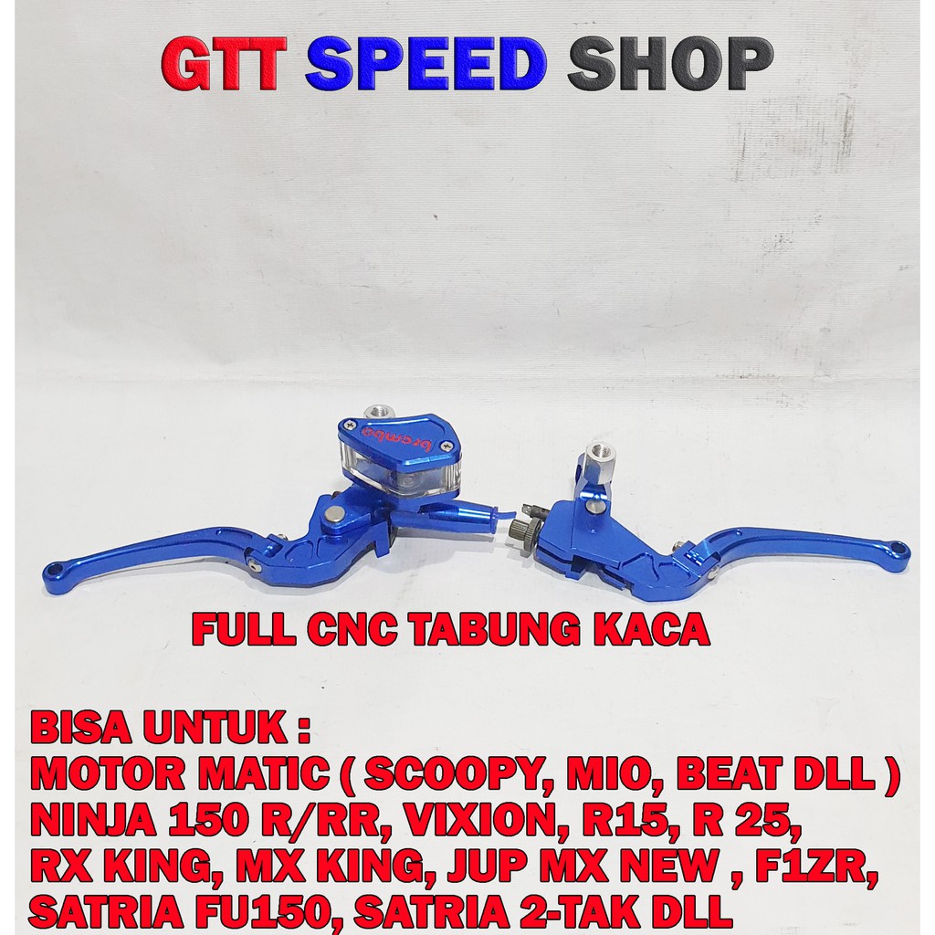 MASTER REM BREMBO TABUNG KACA KIRI KOPLING CNC FULL WARNA BIRU