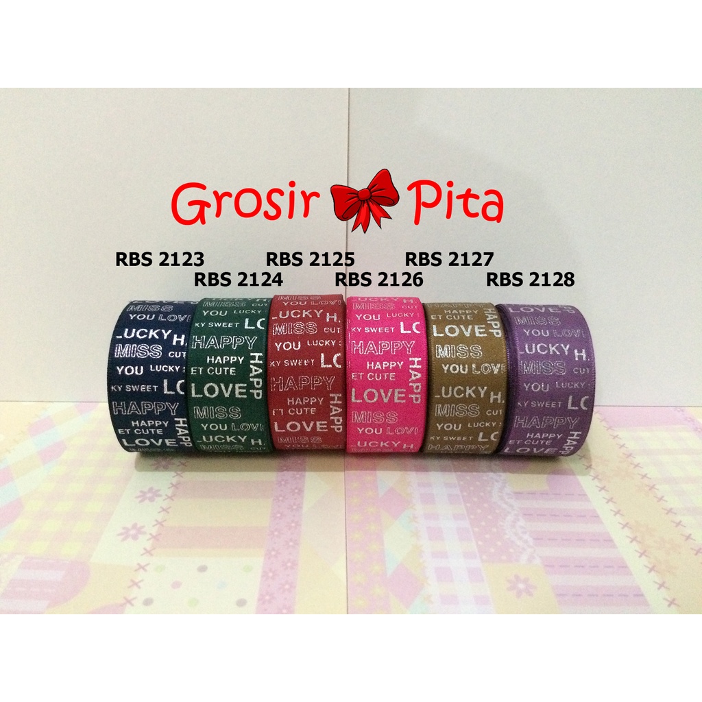 

(25 yard) Pita Satin Motif RBS 2123,2124,2125,2126,2127,2128 | Toko Bahan Craft | Grosir Pita