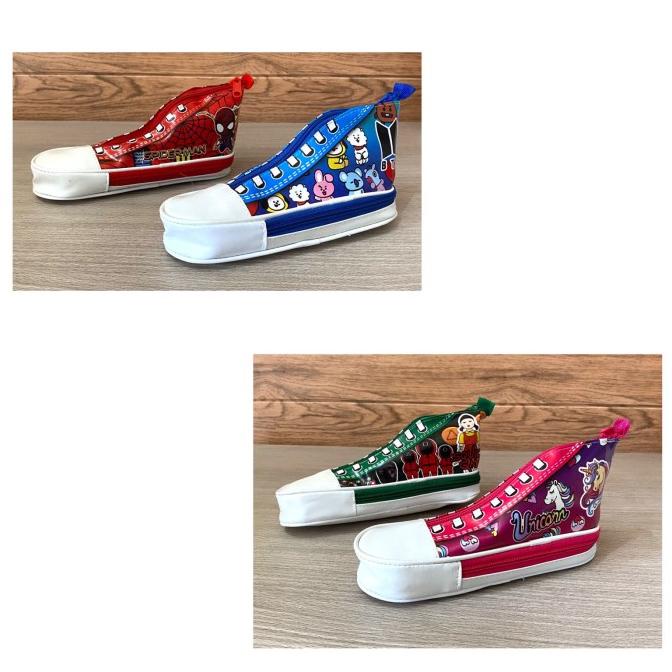 

$+$+$+$+] Tempat Pensil Kain Sepatu Karakter Spiderman, BTS, Squid Game, Unicorn