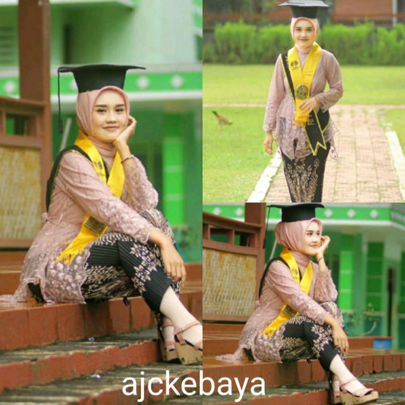 Kebaya Tille/Gomes Pita/Kebaya Modern/Setelan Kebaya Brokat/Kebaya Couple/Kebaya Terbaru-1