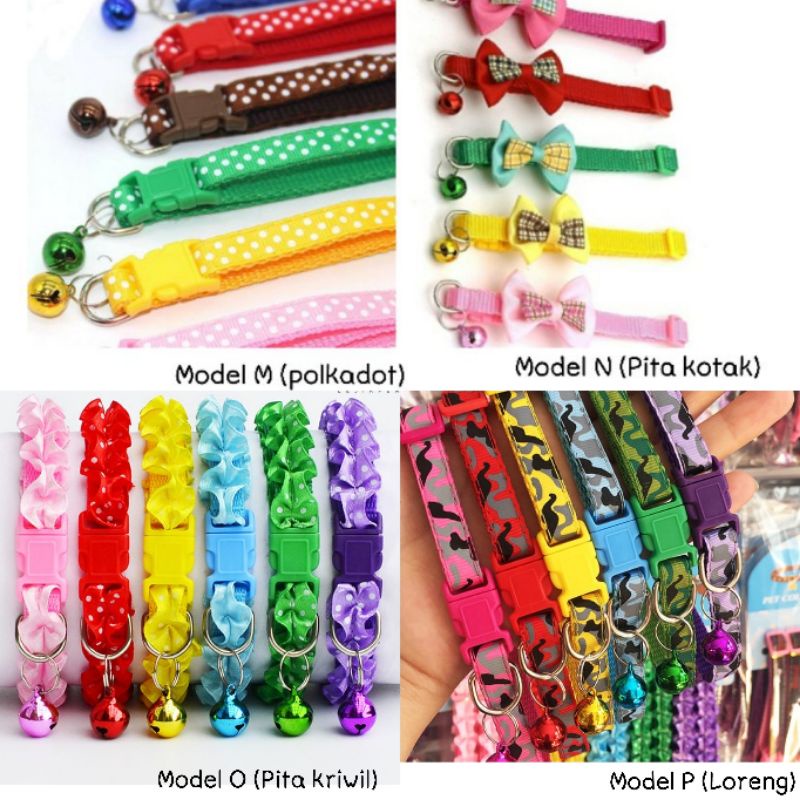 Kalung kucing anjing adjustable motif lucu