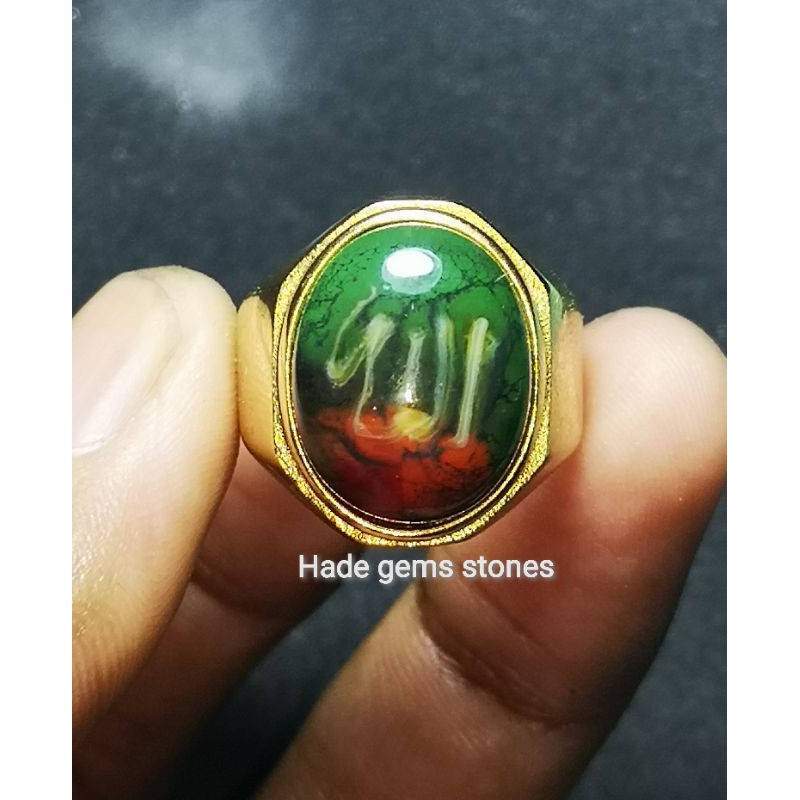 CINCIN PRIA BATU PANCA WARNA EDONG LAFADZ ALLAH ORIGINAL