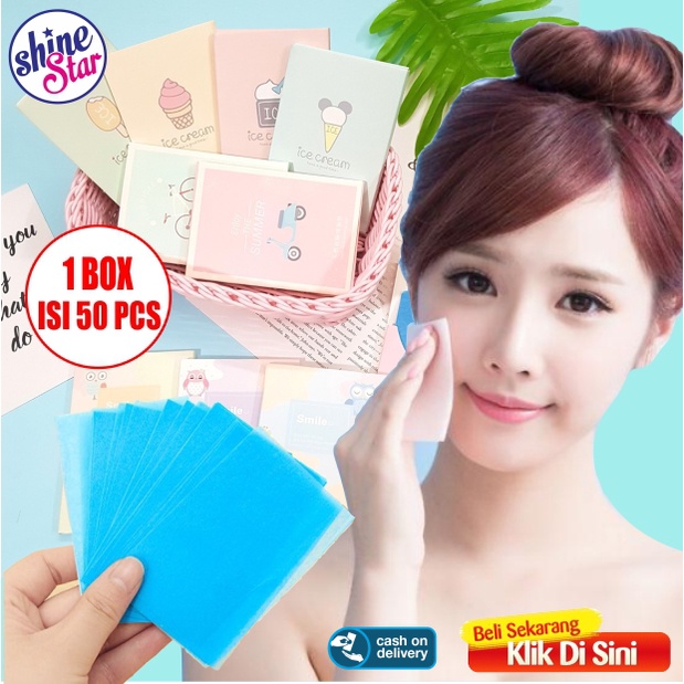 SHINE STAR - Pembersih Wajah Glowing Kertas Minyak Wajah - Kertas Minyak Linen Alami Menyerap Minyak pada Wajah