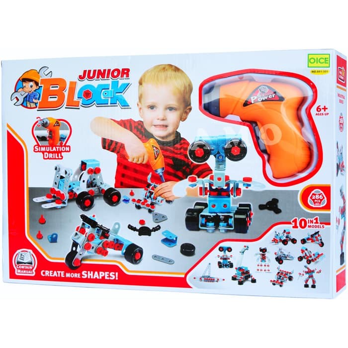 Mainan Edukasi Anak Block Builder Puzzle Melatih Motorik Halus Laki Laki Cowok Usia Umur 5 6 7 8 9 1