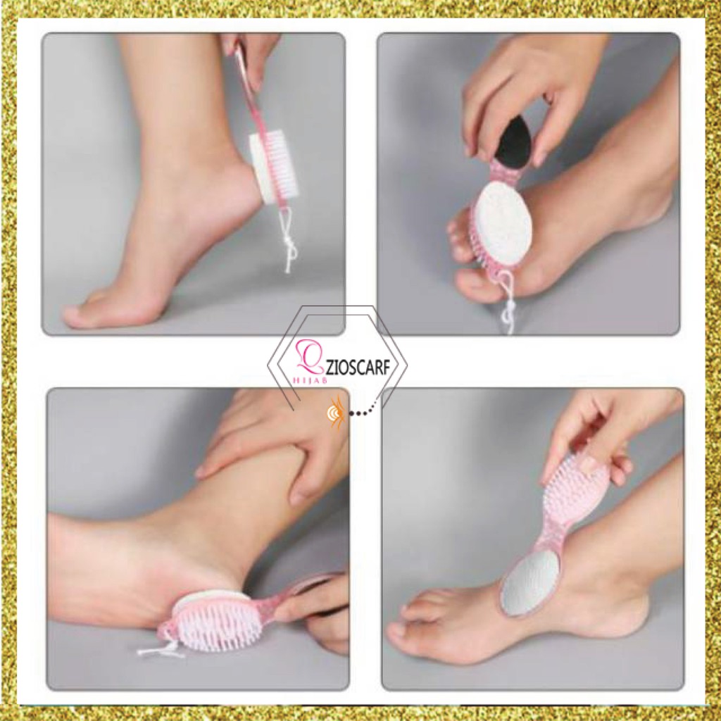 Pedicure Brush 4 in 1/ Sikat Kaki 4 In 1 Batu Apung Praktis Pedicure warna random mx1027 zio