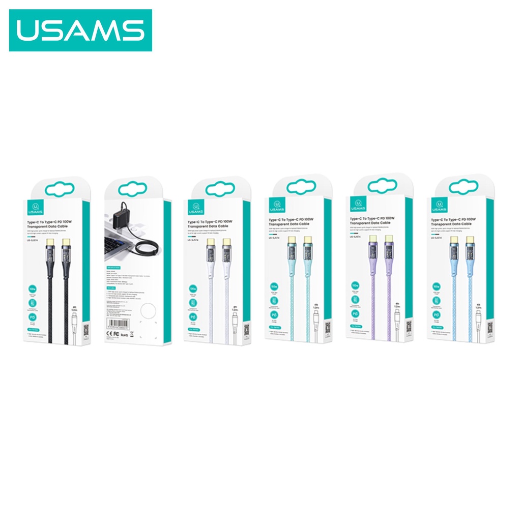 USAMS Icy Series Kabel Data Fast Charging Type C to Type C PD 100W