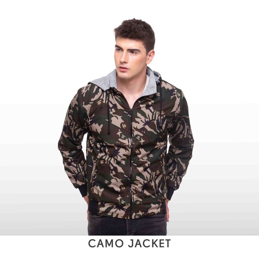 Parachute Camo Jacket | Jaket Parasut Pria Murah Anti Angin Motif Camo Tentara Untuk Pria Cowok