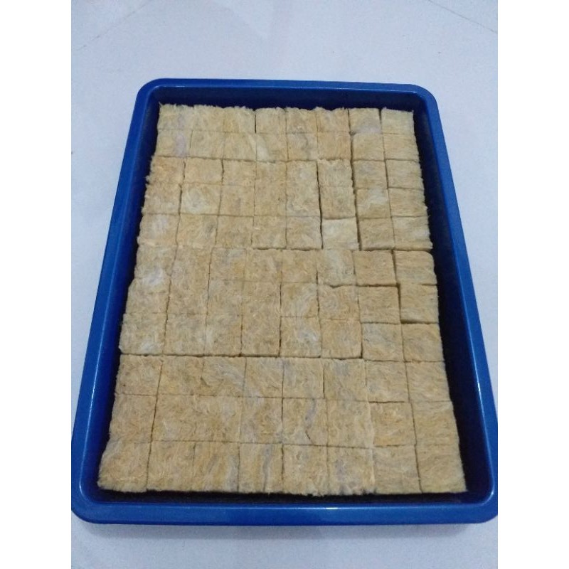 

Rockwool 90 Potong dan Nampan Semai Media Tanam Hidroponik Praktis Siap Pakai