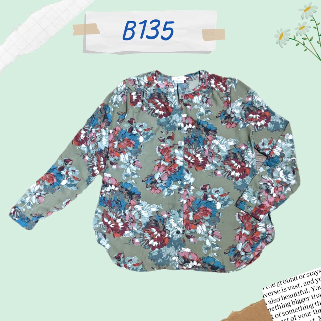 Kemeja Corak Batik Wanita/Lengan panjang/BATIK/Gratis ongkir+COD