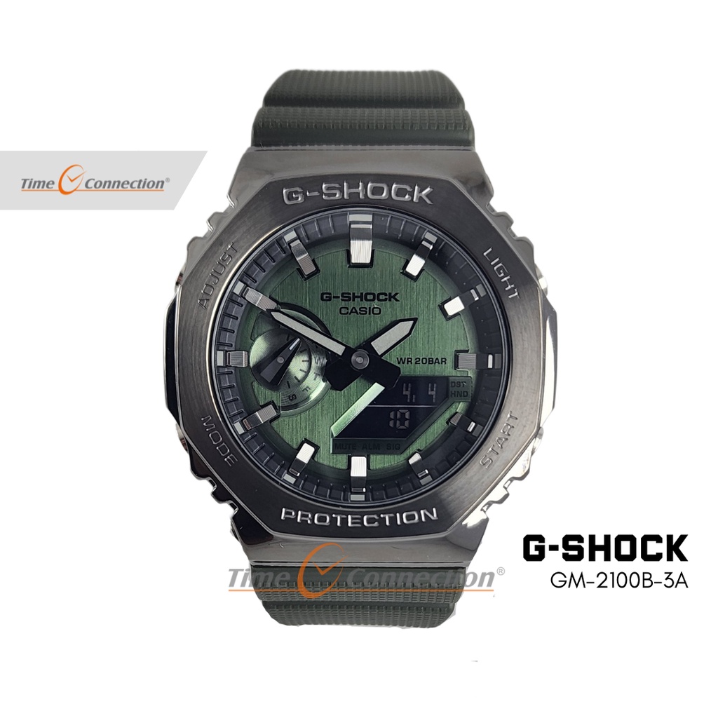 Casio G-SHOCK GM-2100B-3A Original / Jam Tangan Pria Analog Digital / Green Hijau Stainless Steel Ru