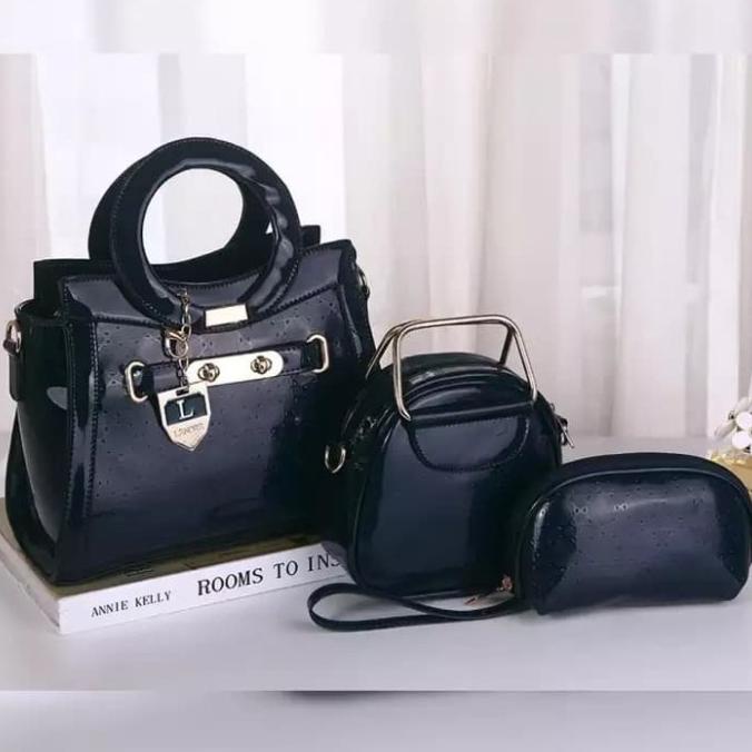 Promo Tas Wanita Import Alexia Lenore Glossy 3In1