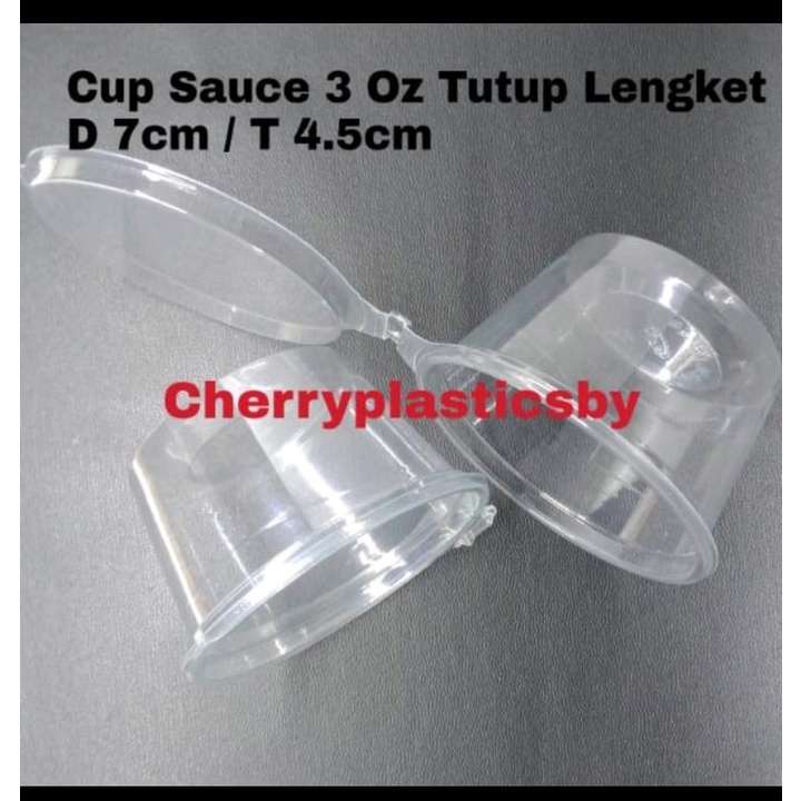 ECERAN Per pc Cup Sauce Sambal Dressing Salad 3Oz Tutup Lengket bahan PET