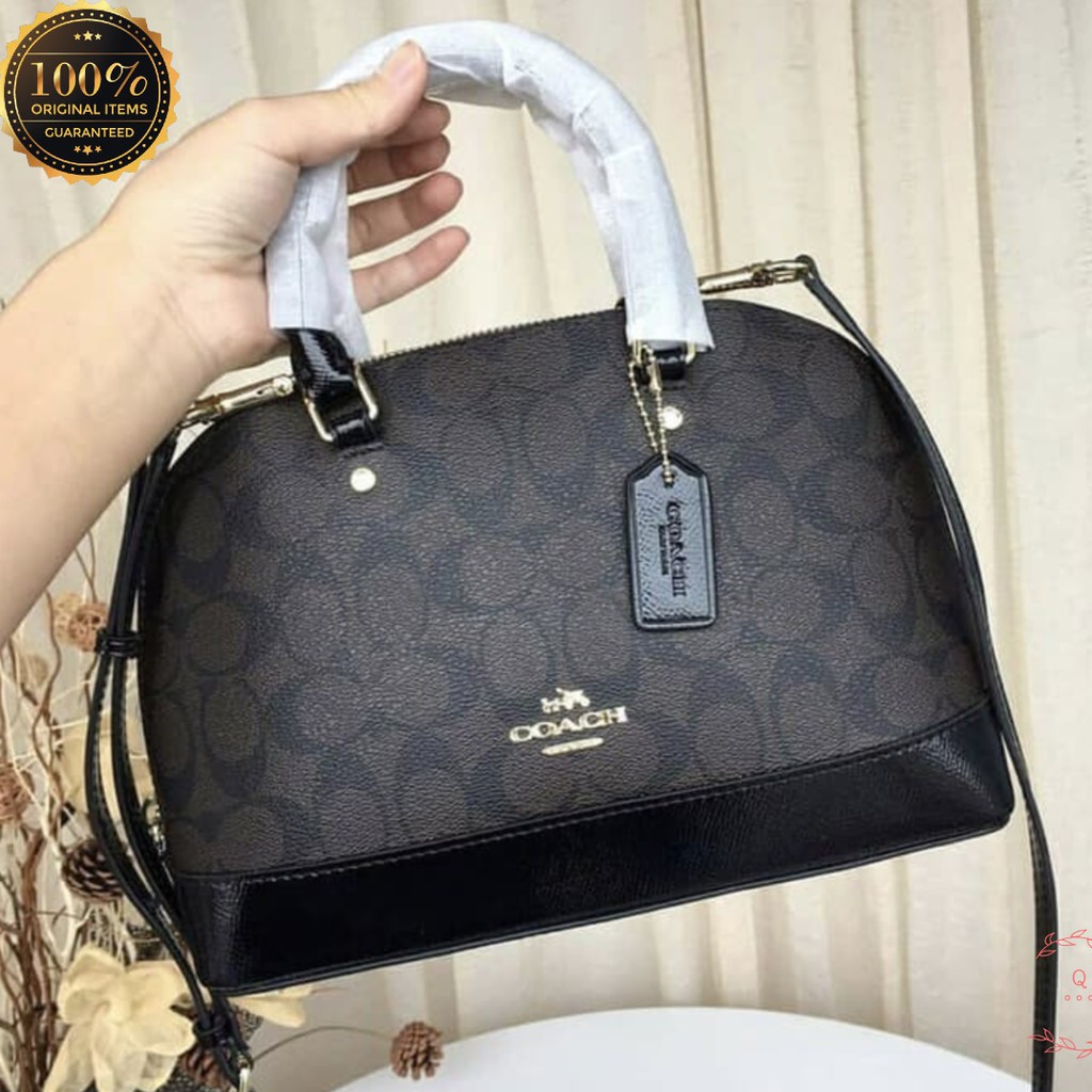 Coach Signature Mini Sierra Mahogany Original Bag - Tas Wanita Branded Coach Import Original QOF