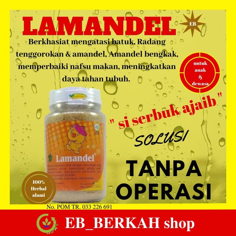 

LAMANDEL OBAT BATUK KERING DAN RADANG TENGGOROKAN