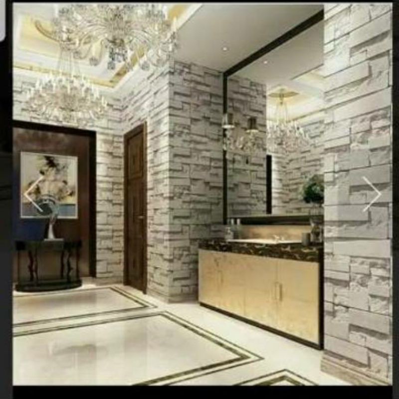 PEKANBARU Wallpaper foam  3D 6mm-7mm-BT ALAM COKLAT/KREM