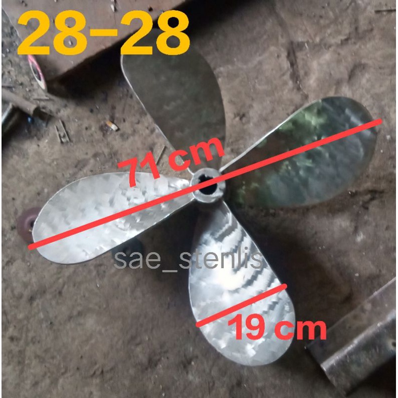 propeller kapal stenlis ukuran 28-28