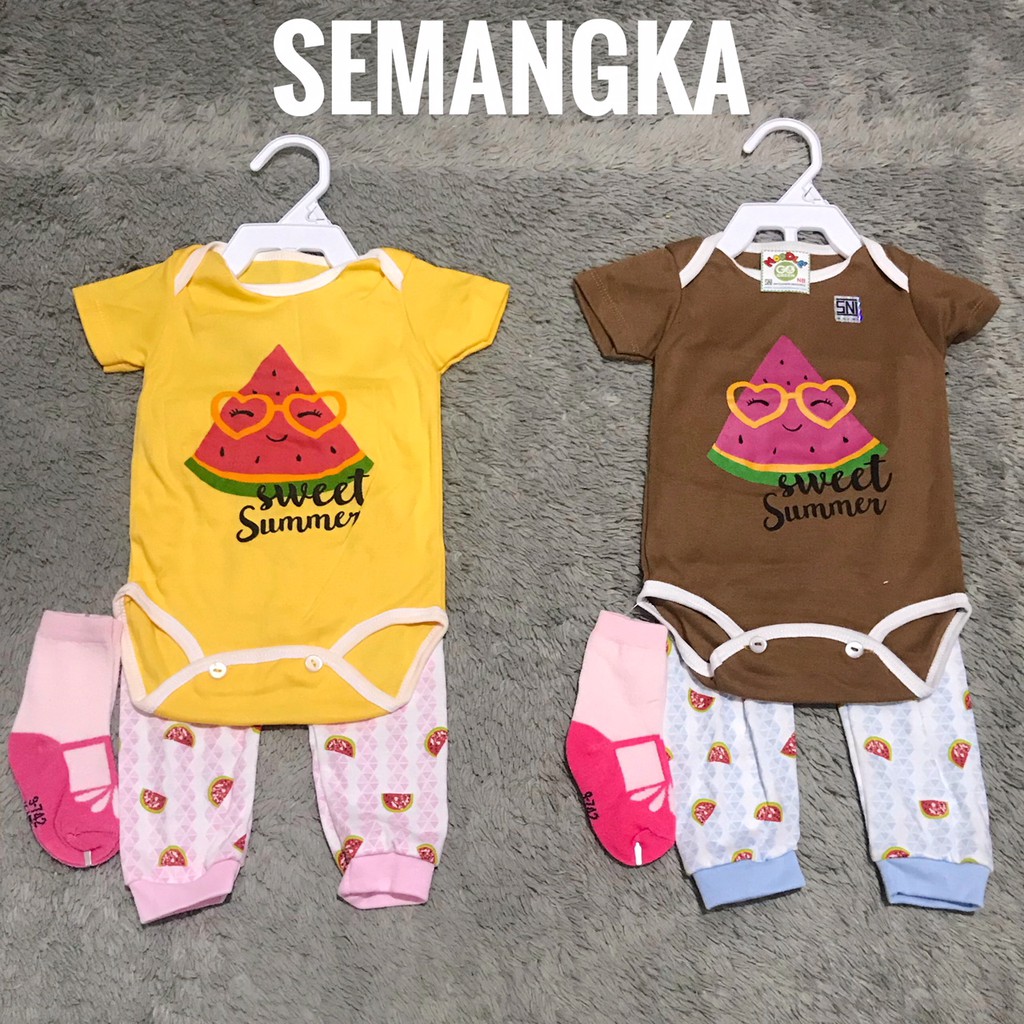 Setelan Jumpsuit Baby 3 in 1 NOODLE  Motif BANYAK